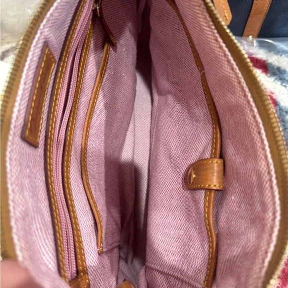 Dooney & Bourke Navy and Tan Satchel - Picture 15 of 16